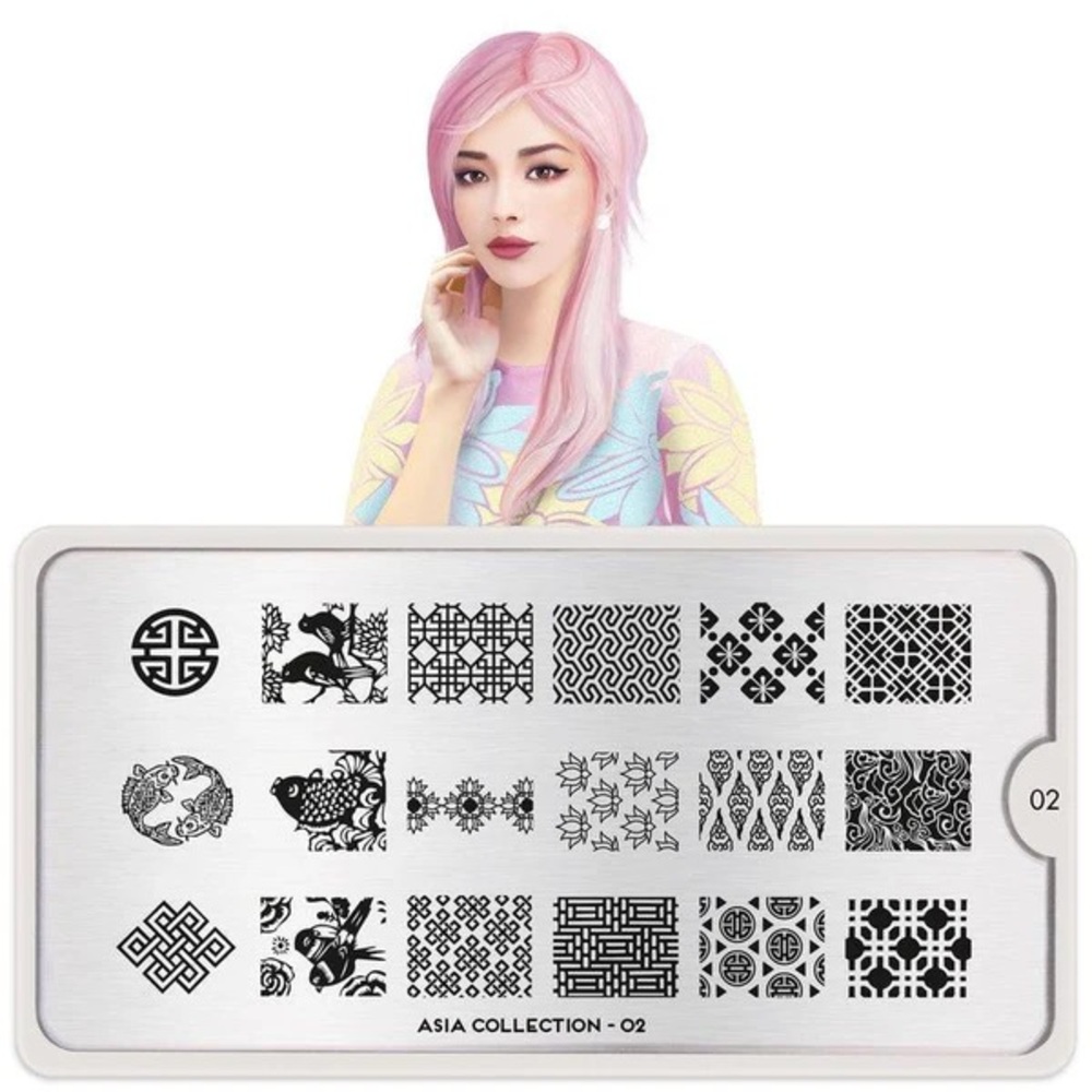 MoYou London nail art stamping plate Asia 02 NWOT